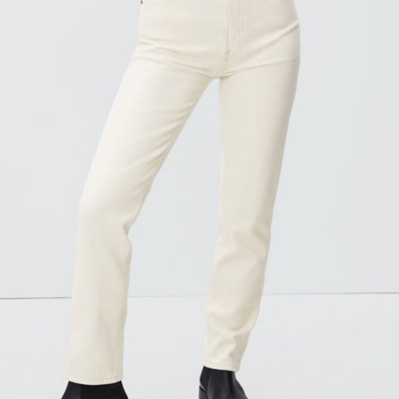 Everlane Cream Straight Leg Jeans - Picture 1 of 4